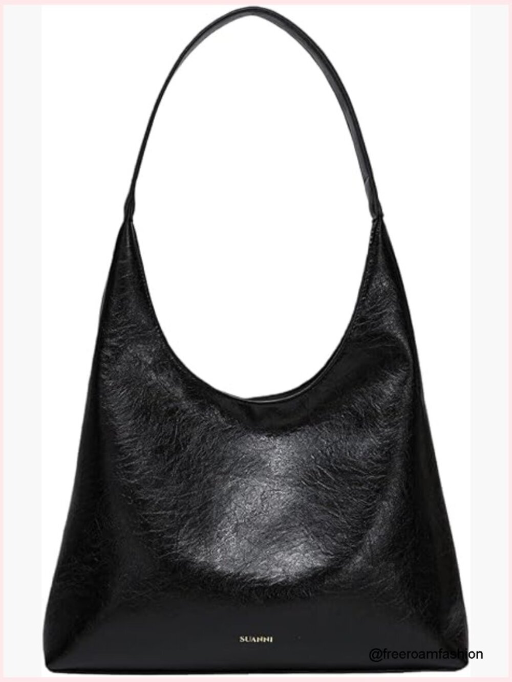 Large Vegan Leather Hobo Tote Bag with Zipper Closure and Shoulder Strap